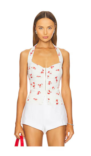 Rixton Printed Halter Top in Summer White Floral | Revolve Clothing (Global)