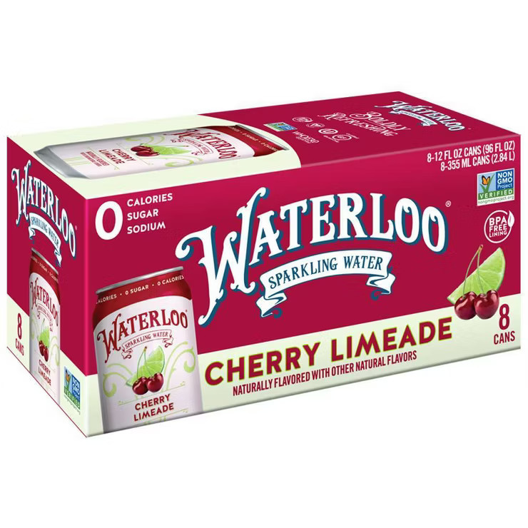 Waterloo Cherry Limeade Sparkling Water - 8pk/12 fl oz Cans | Target