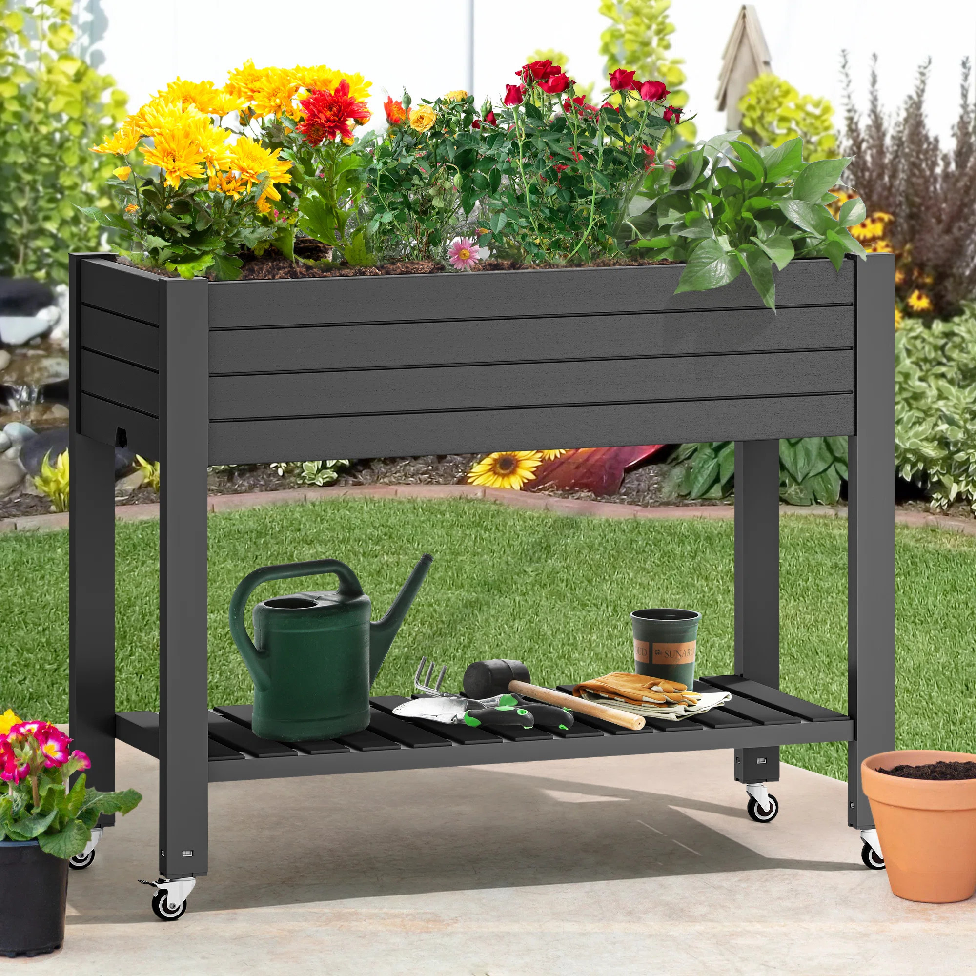 Alphonsa 43.3''W x 34.1''H ft Resin Raised Garden Bed | Wayfair North America