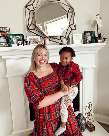 The dress I wore for thanksgiving that matches my toddler sons shirt which is also perfect for Christmas and the holiday season. Love the checkered red and green pattern so festive! 

#LTKkids #LTKHoliday #LTKcurves