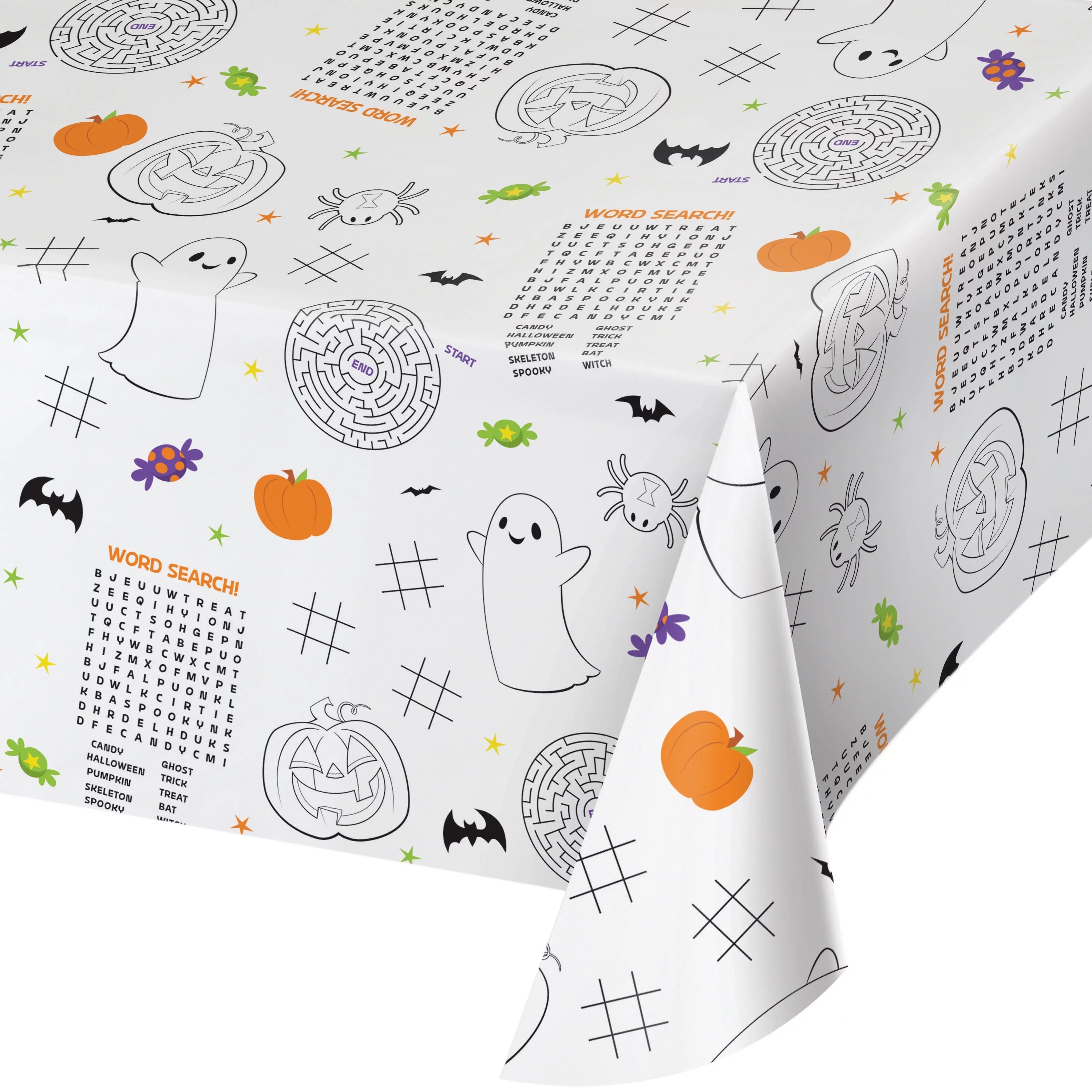 Creative Converting Halloween Activity Paper 54" x 88" Tablecloth 3 Count | Walmart (US)