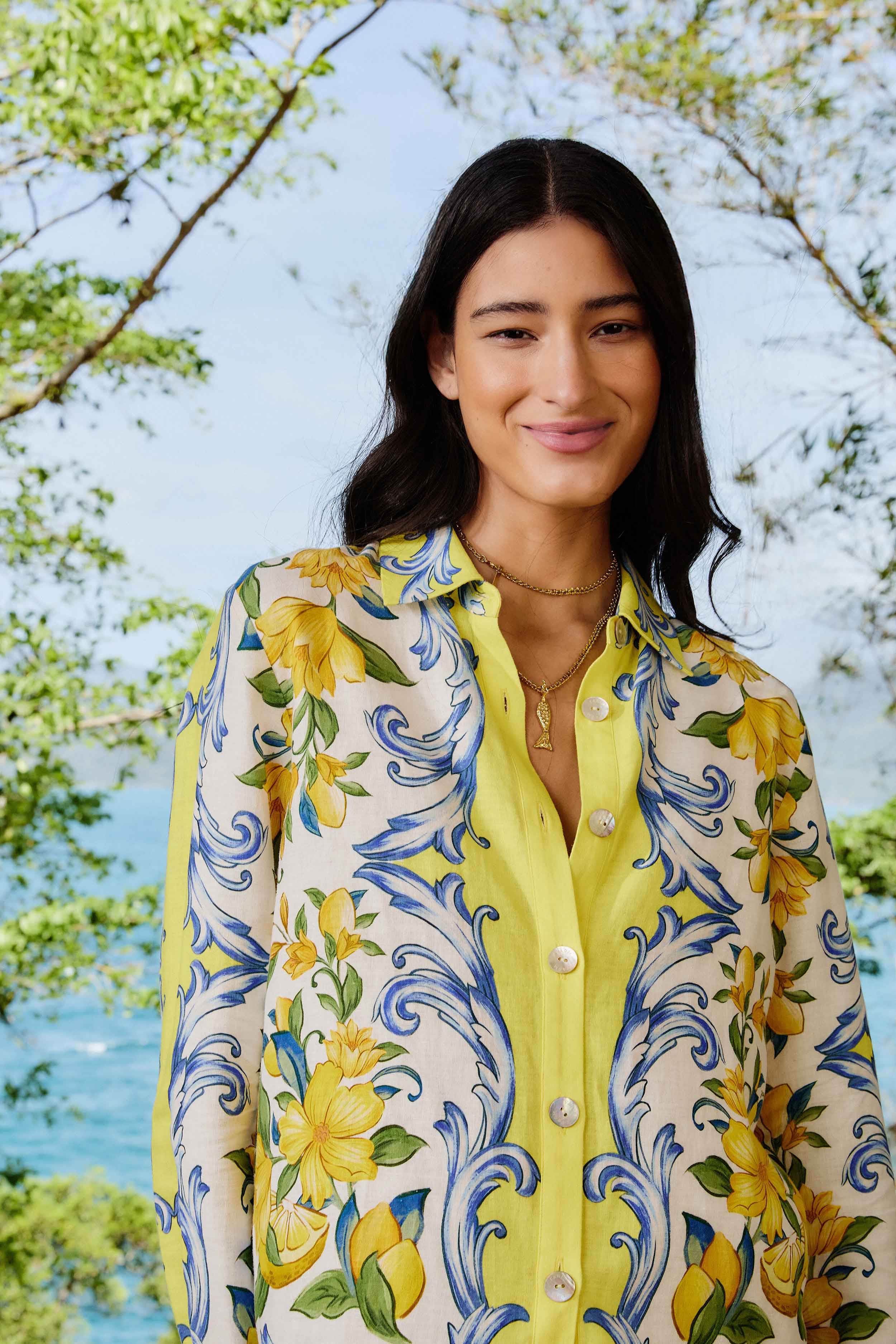 Off-White Sicily Scarf LENZING™ ECOVERO™ Euroflax™ Shirt | FarmRio (US)