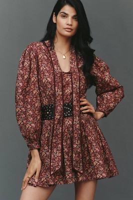 Love The Label Nelly Long-Sleeve Cotton Mini Dress | Anthropologie (US)