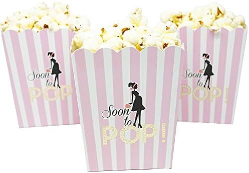 "Soon to Pop" Popcorn Favor Box for Baby Shower Party, Small Size, 20 Count by Chloe Elizabeth (S... | Amazon (US)