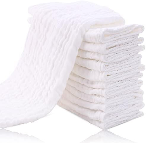 Cute Castle 12 Pack Muslin Burp Cloths for Baby - Ultra-Soft 100% Cotton Baby Washcloths - Large ... | Amazon (US)