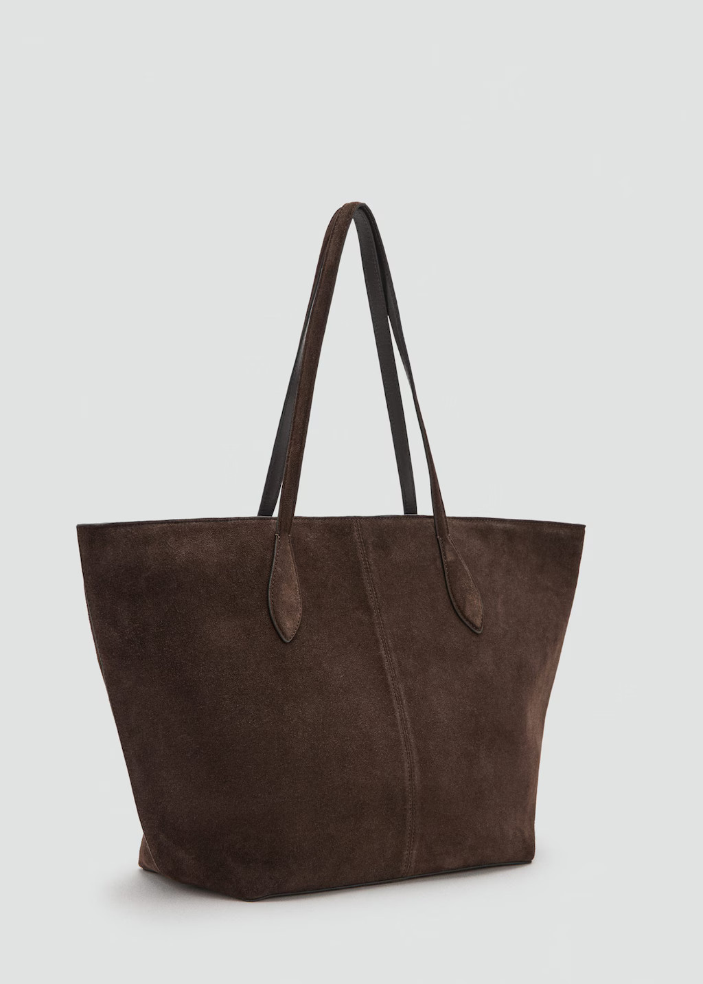 Suede shopper bag brown - Woman - One size - MANGO | Mango (US/MX/AU)