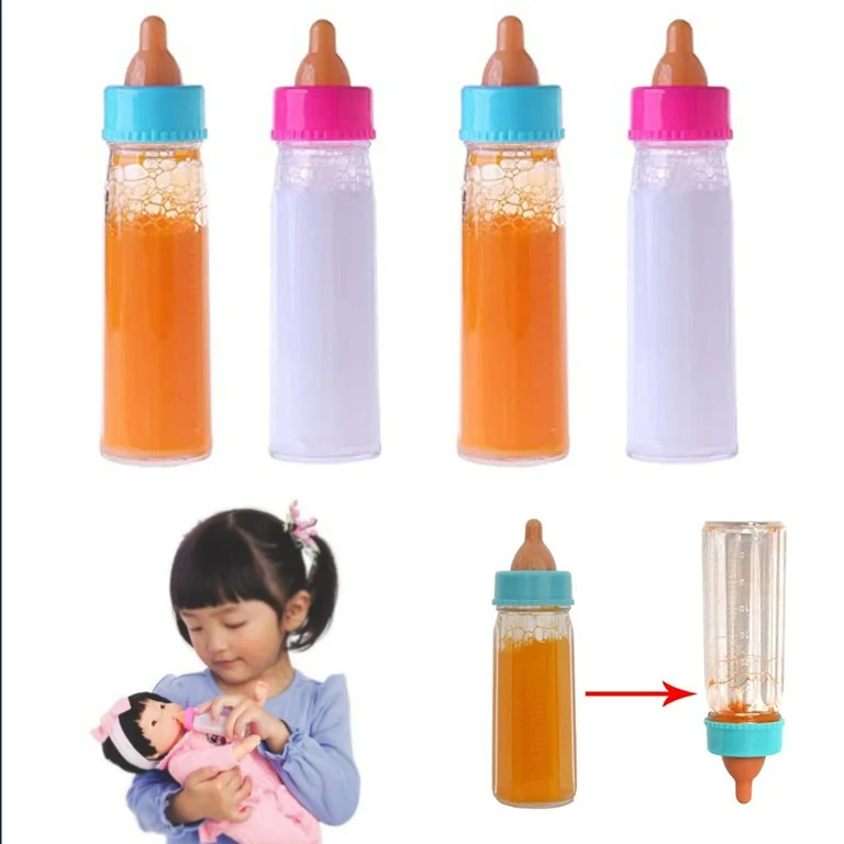 4 Pc Baby Dolls Feeding Bottle Magic Set Disappearing Milk Pretend Play Toy - Walmart.com | Walmart (US)