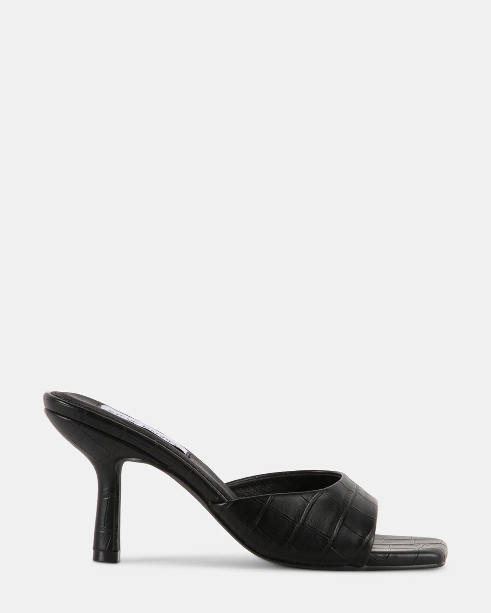 DANNA Black Exotic Slip-On Mules | Women's Designer Heels | Steve Madden (Canada)