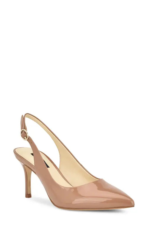 Nine West Menora Slingback Pointed Toe Pump in Medium Natural at Nordstrom, Size 7 | Nordstrom