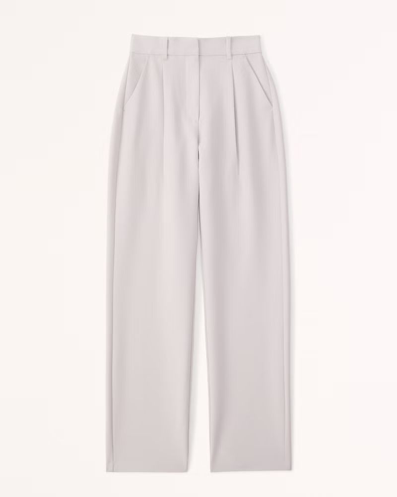 Curve Love Tailored Relaxed Straight Pant | Abercrombie & Fitch (US)