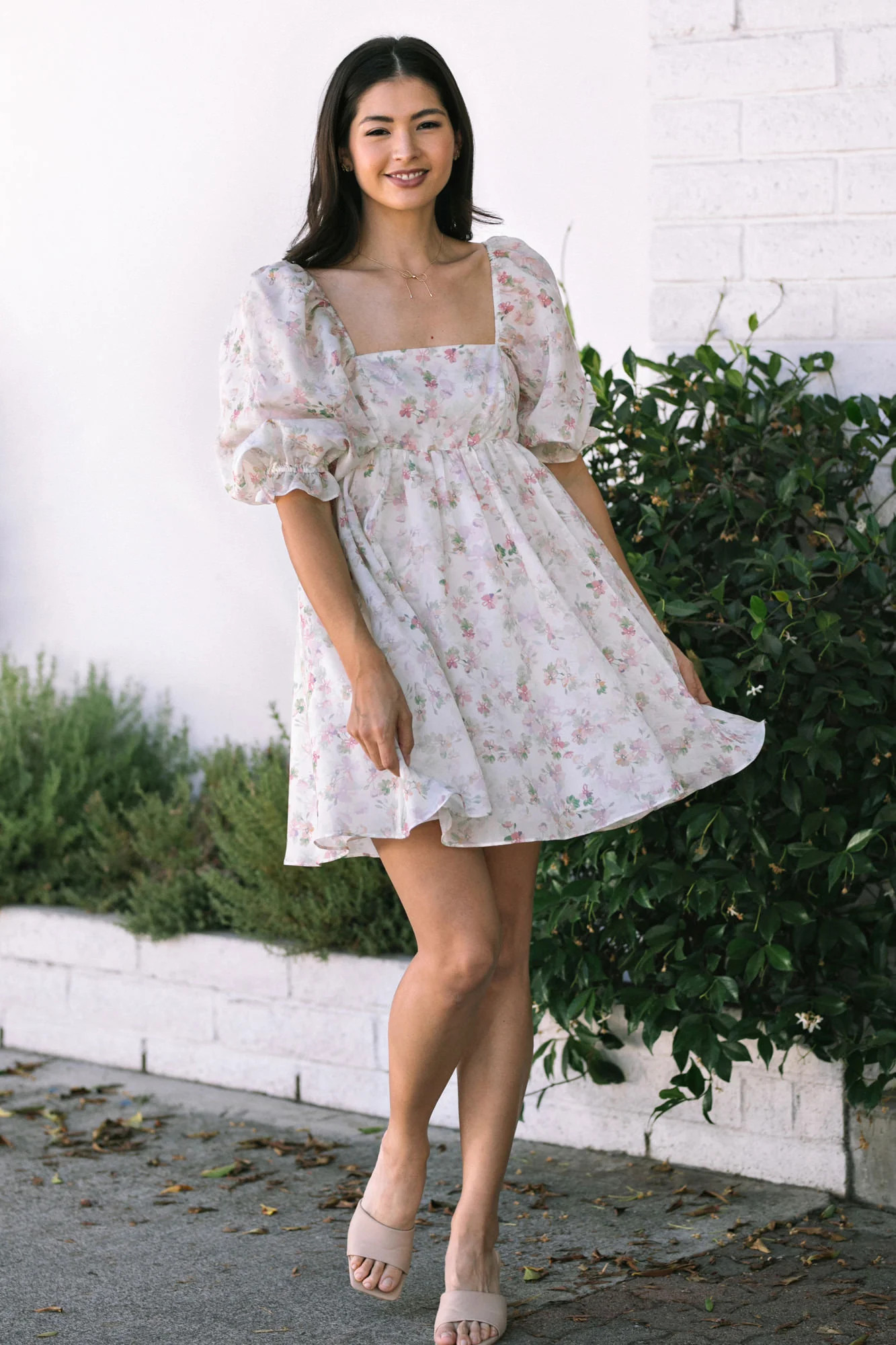 Elle Babydoll Mini Dress | Morning Lavender