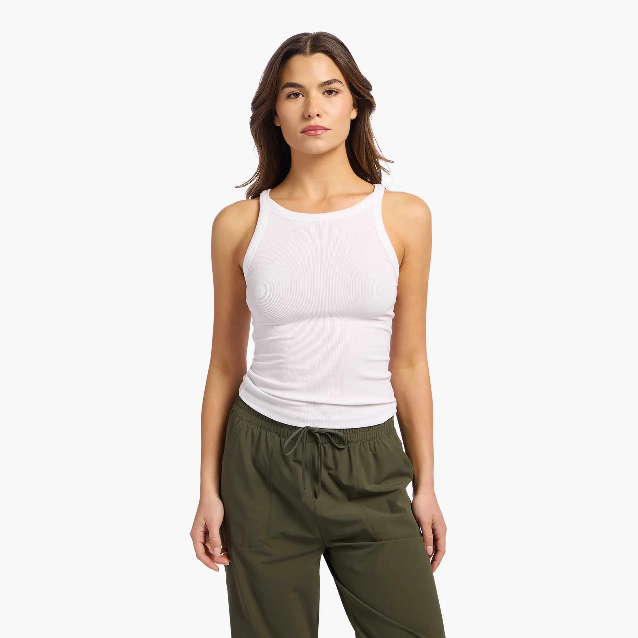 Slinky Rib Racer Tank | Navy | Nuuds US