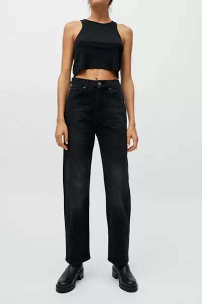 BDG High-Waisted Comfort Stretch Cowboy Jean - Washed Black Denim | Urban Outfitters (US and RoW)