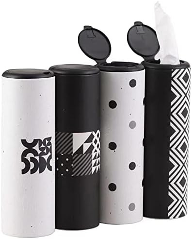 Car Tissue Holder with Facial Tissues Bulk - 4 PK Car Tissues Cylinder with Cap, Tissue Holder fo... | Amazon (US)