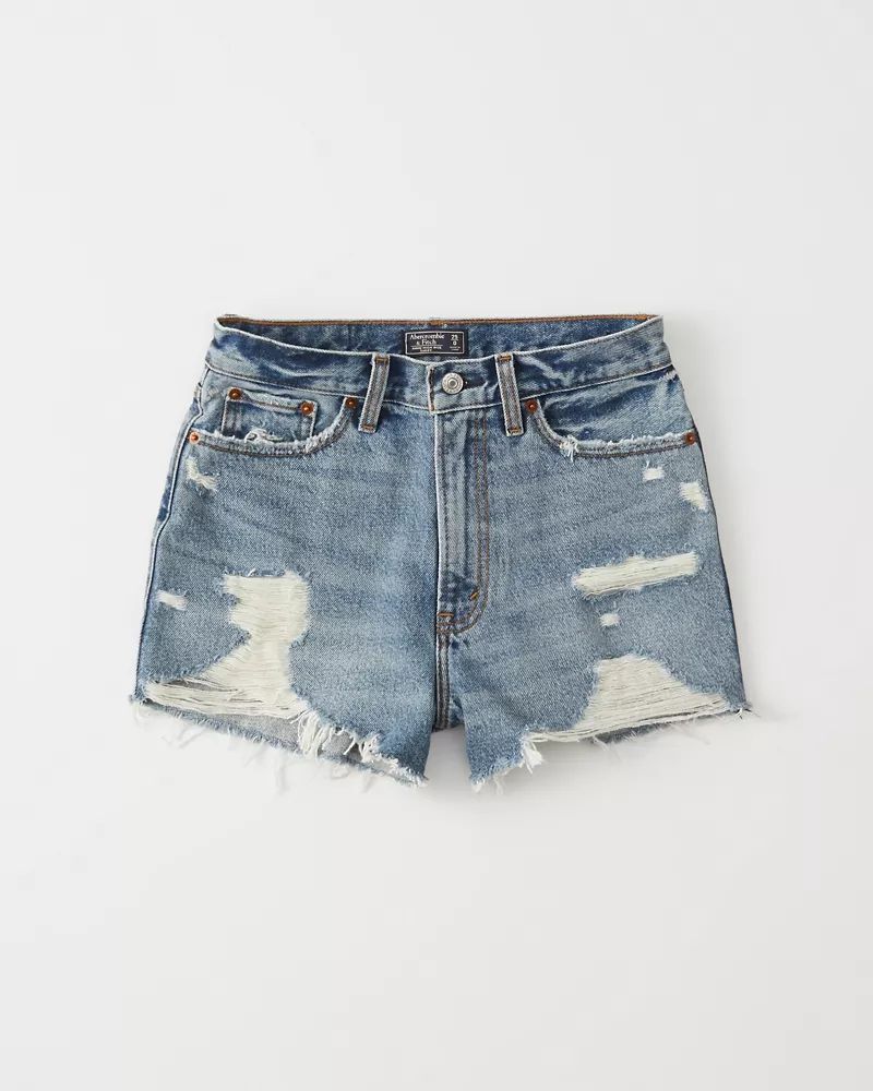 Womens High Rise Denim Shorts | Womens Summer Outfit Sale | Abercrombie.com | Abercrombie & Fitch US & UK