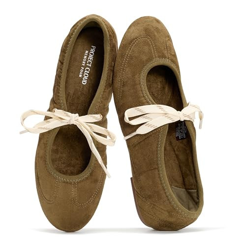 Project Cloud Fashion Mary Jane Shoes Women - Womens Ballet Flats with Memory Foam Insole - Lightweight & Non-Slip Ballet Flats Shoes for Women 2026 (Emilee, OLIV,7.5M) | Amazon (US)