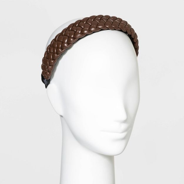 Faux Leather Braded Headband - A New Day™ | Target