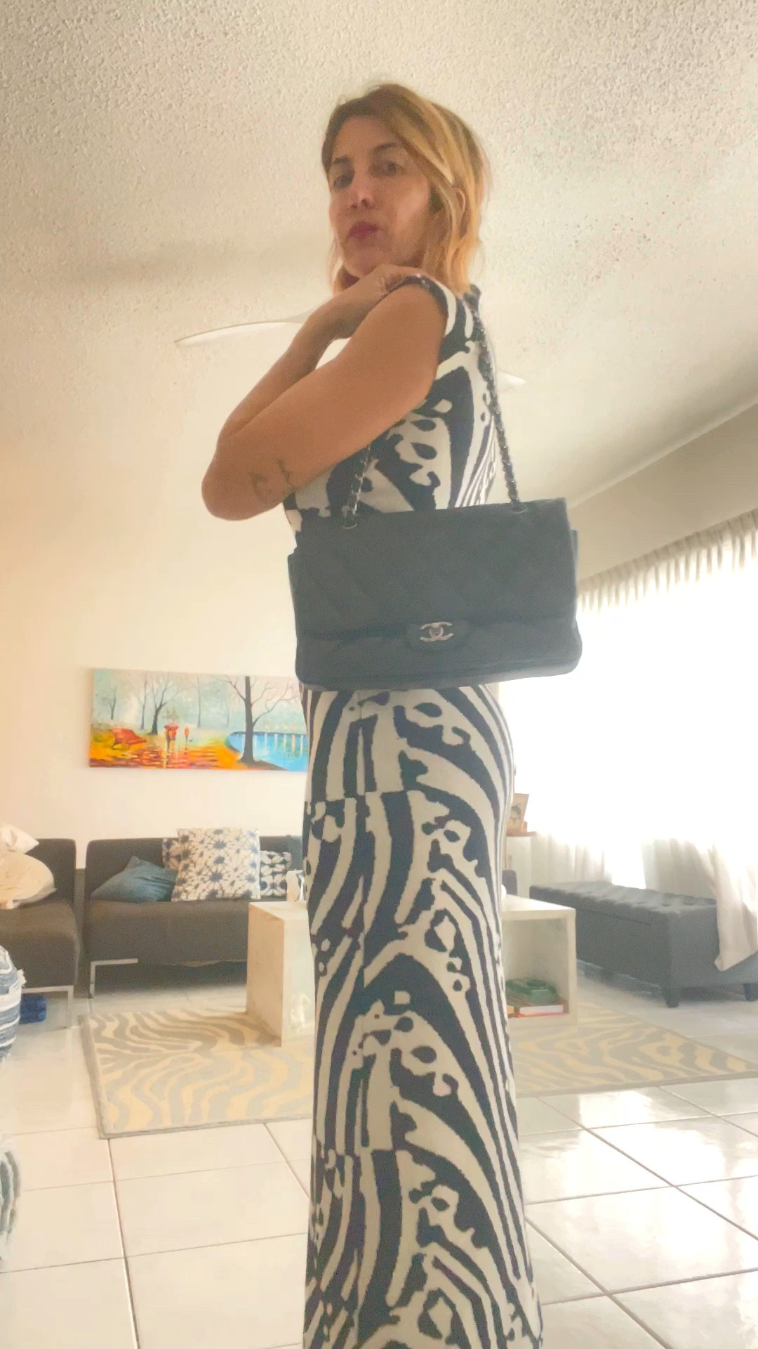 I love this Akita dress , comfortable and stretchy, I’ wearing a size Medium. On Sale now . Stunning Valentino rockstud shoes size 38, Chanel large bag, 

#LTKbeauty #LTKstyletip #LTKover40