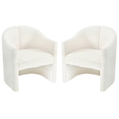 Christopher Knight Home Lotus Modern Upholstered Boucle Barrel Accent Chair (Set of 2), White | Target