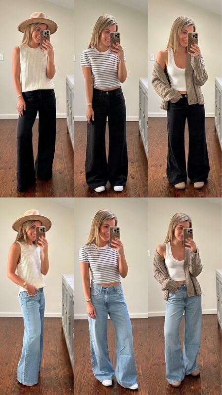 Extra 20% off ends today code AFLTK
Black wide leg jeans size 25 short 
Blue wide leg jeans size 25 short
Stripe T-shirt size xs
White tank size xs
Cardigan size xs
knit sweater tank size xs
Birkenstock look for less size 7
Amazon Nike sneakers size 6.5
Walmart fedora hat