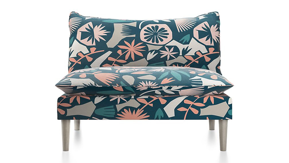 As You Wish Upholstered Settee + Reviews | Crate and Barrel | Crate & Barrel