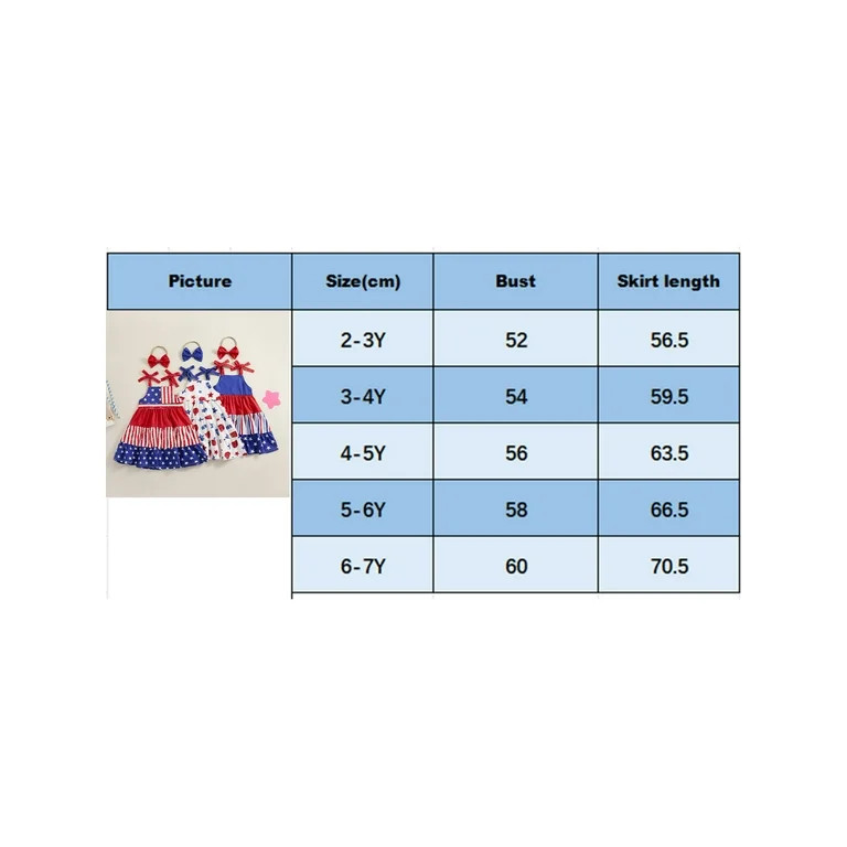 Jkerther 4th of July Toddler Little Girl Outfit Fourth of July Red White and Blue Dress American ... | Walmart (US)