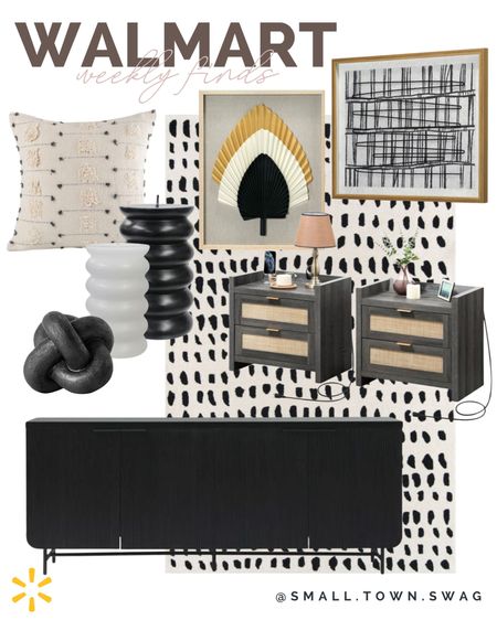 Black & white Walmart home decor — love this black and white modern boho home decor and furniture vibe.

Walmart home \ Walmart home decor / home decor / boho home / boho home decor / side table / coffee table / Walmart decor / bedroom / living room / pillows / accent pillows / wall decor / pictures / area rug / candles / sideboard / Walmart furniture / entertainment center / family room / spring home / home refresh 

#LTKfindsunder100 #LTKhome #LTKfamily