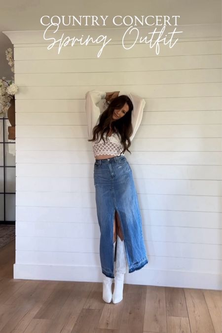Loving these denim maxi & midi skirts! They can be worn in every season and so many different looks. I also have every color in these affordable boots 👢❤️ 

🏷️ western outfit , western wear , festival outfit , denim skirt , denim maxi , denim midi , sexy top , boho style top , vici , cowboy boots , cowgirl boots , country concert outfitt

#LTKFestival #LTKFindsUnder100