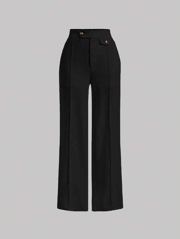 SHEIN MOD Solid Straight Leg Pants | SHEIN
