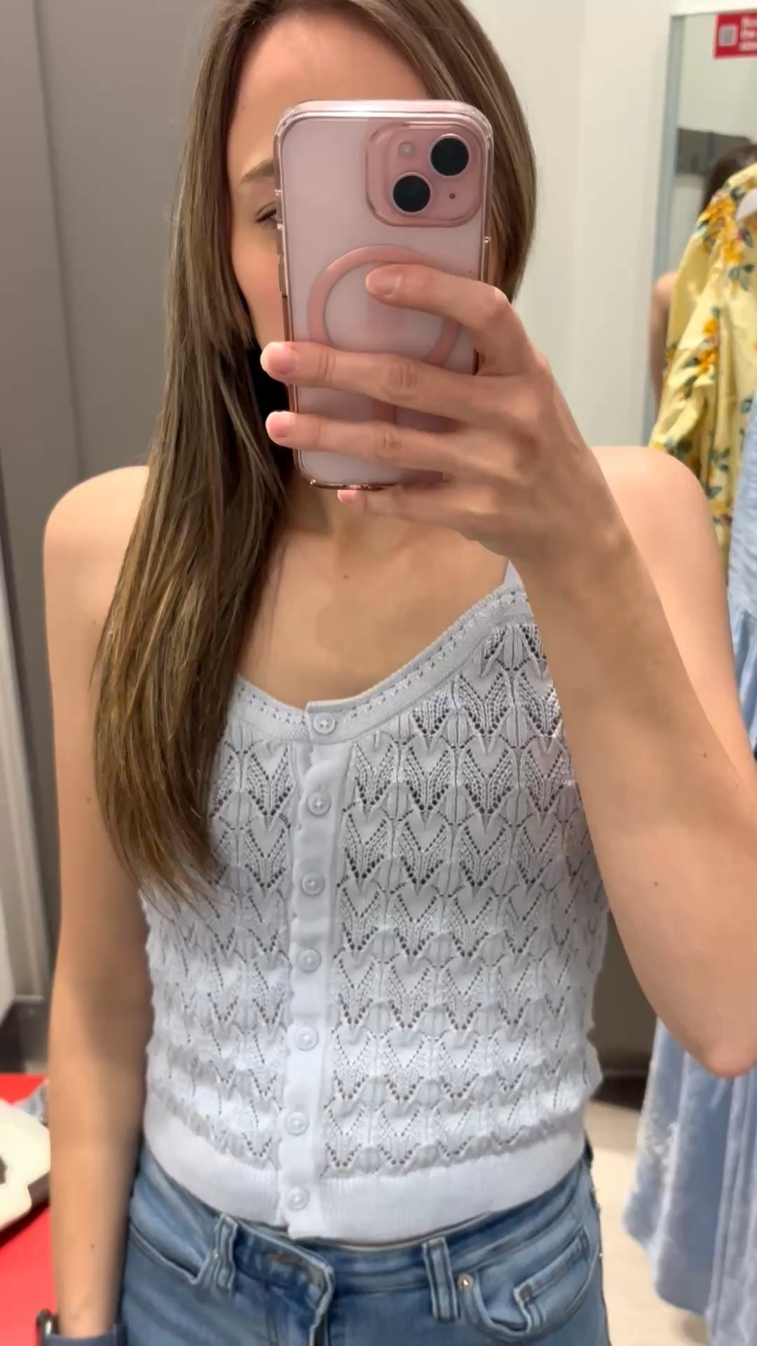 I love this button up knit tank paired with my current favorite jeans!