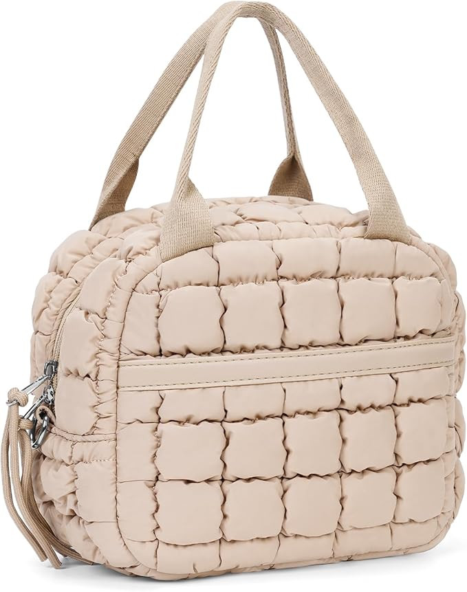 Cute Lunch Box for Women Quilted Lunch Tote Bag Puffer Lunch Bag with Front Pocket Insulated Lunc... | Amazon (US)