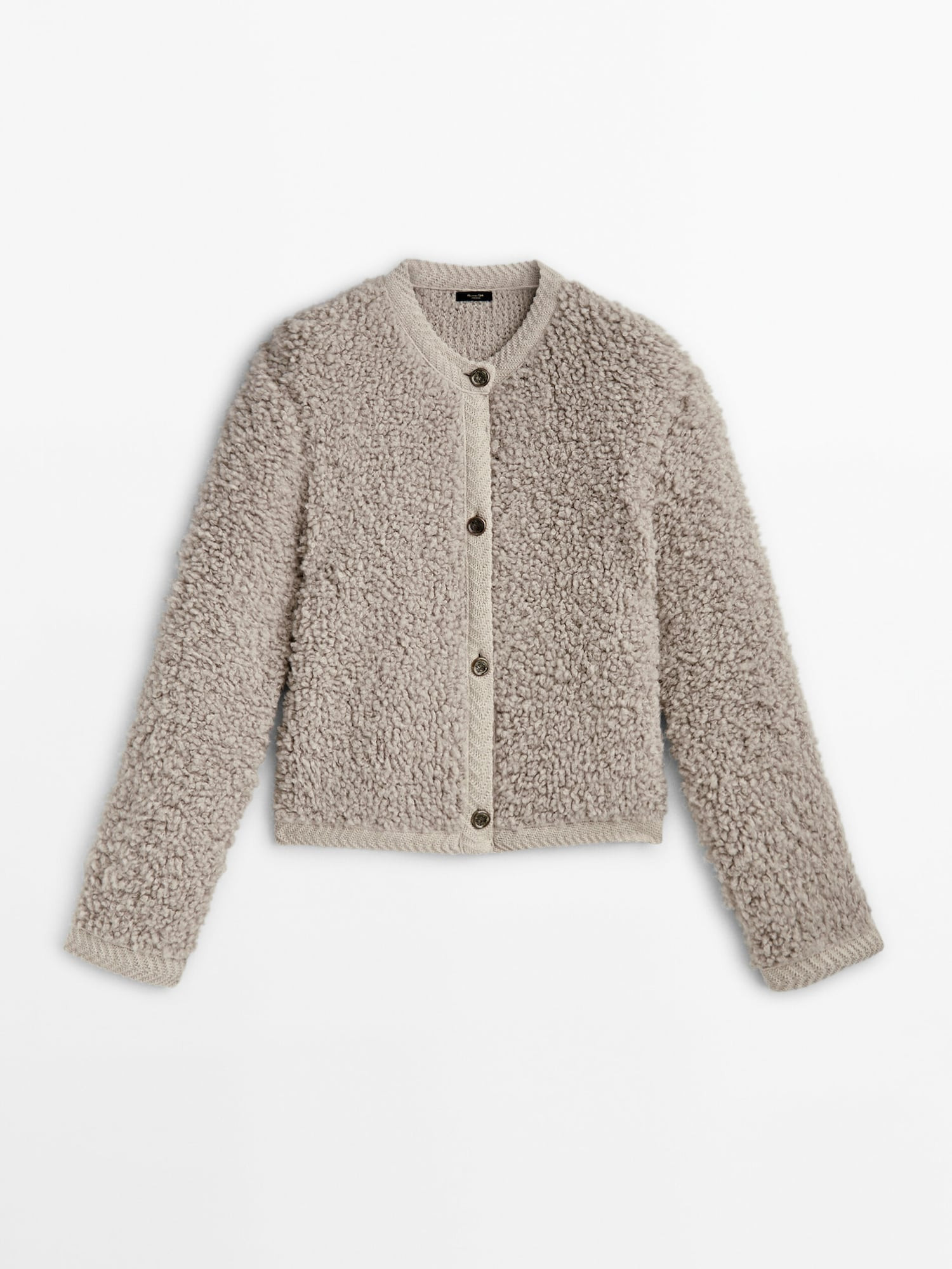 Bouclé knit cardigan with buttons | Massimo Dutti US