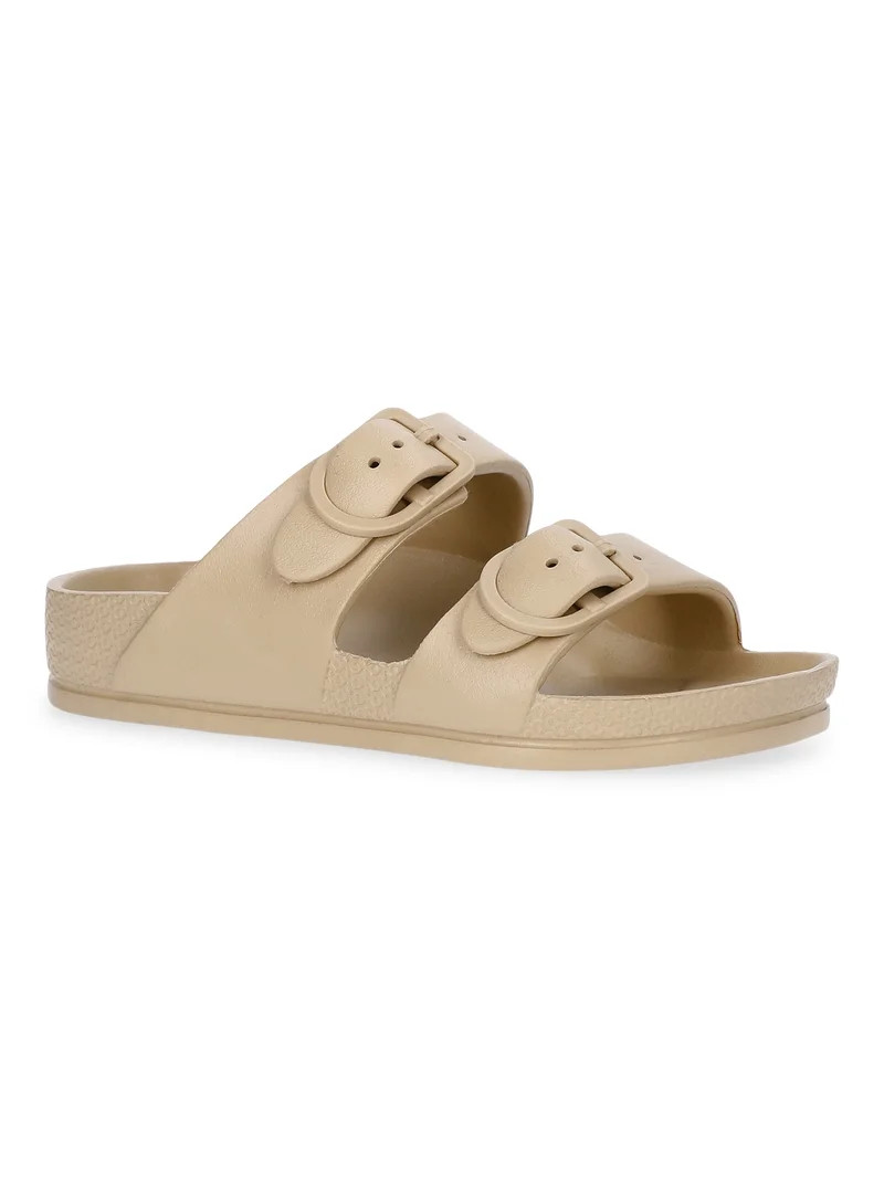 Wonder Nation Little and Big Boys or Girls Two Buckle Footbed Slide Sandals | Walmart (US)
