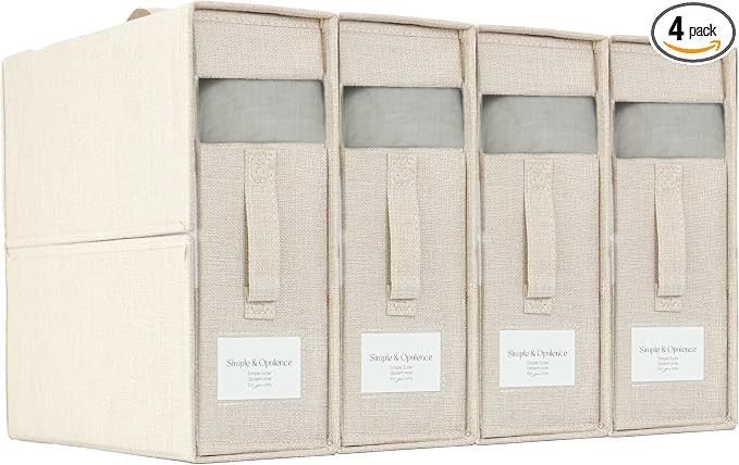 Simple&Opulence 4 Pack Bed Sheet Organizers and Storage, Linen Closet Organizers, Sheets Set Fold... | Amazon (US)