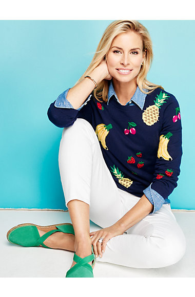 Scattered Fruit Sweater | Talbots