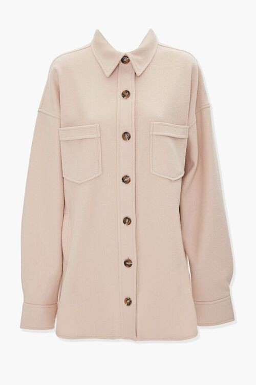 Drop-Shoulder Button-Front Shacket | Forever 21 (US)