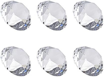 SHINY HANDLES 6Pcs 40MM(1.57 inch) Clear Crystal Diamond Paperweight Birthstone Table Decorations | Amazon (US)