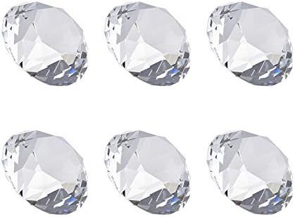 SHINY HANDLES 6Pcs 40MM(1.57 inch) Clear Crystal Diamond Paperweight Birthstone Table Decorations | Amazon (US)
