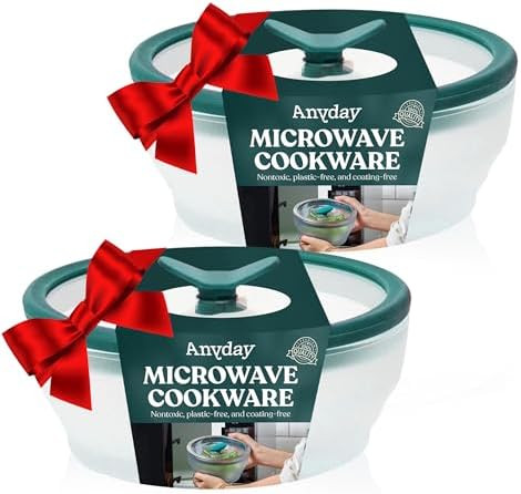 Anyday 2-Pack (2-Cup) Glass Food Storage Set with Glass Lids | Plastic-Free Frosted Meal Prep Bow... | Amazon (US)