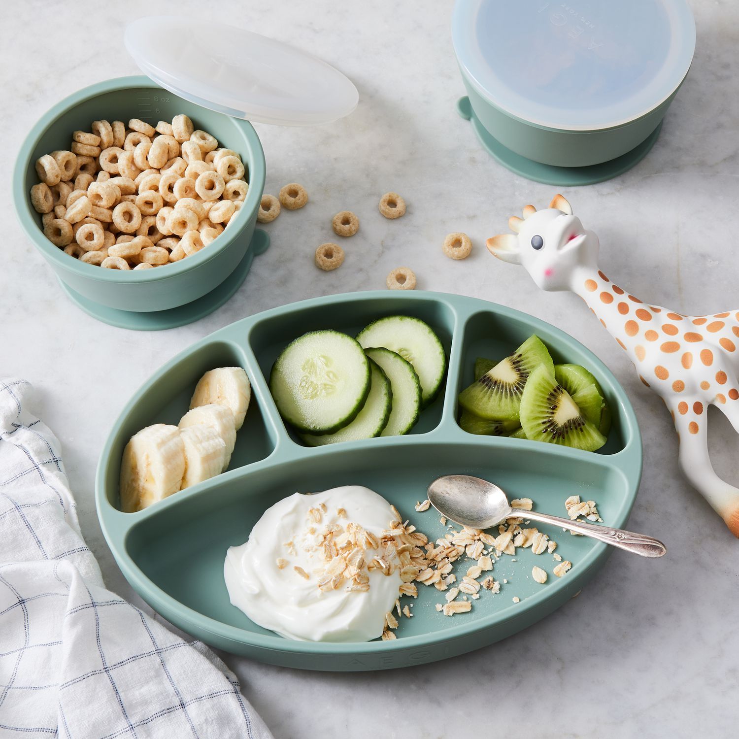 Kids' Divided Silicone Dinner Plates and Bowls with Suction | Food52