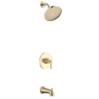 Glacier Bay Oswell Single Handle 1-Spray Tub and Shower Faucet 1.8 GPM in Matte Gold (Valve Inclu... | The Home Depot