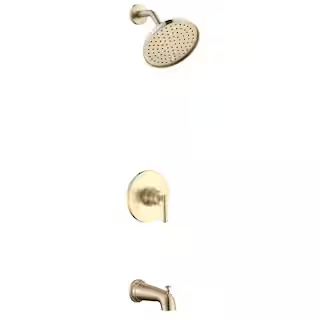 Glacier Bay Oswell Single-Handle 1-Spray Tub and Shower Faucet in Matte Gold (Valve Included) HD8... | The Home Depot