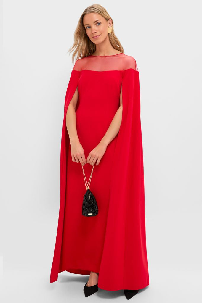 Red Estelle Cape Maxi Dress | Tuckernuck (US)