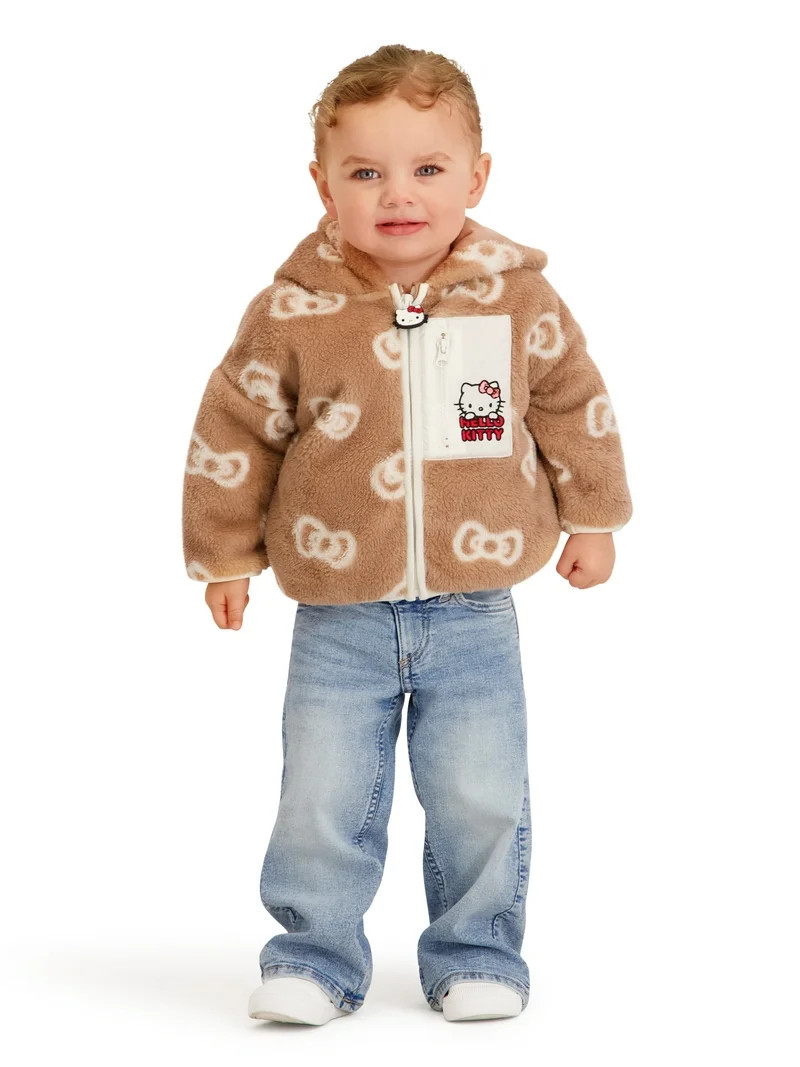 Hello Kitty Toddler Girls Sherpa Jacket, Sizes 12 Months - 5T | Walmart (US)