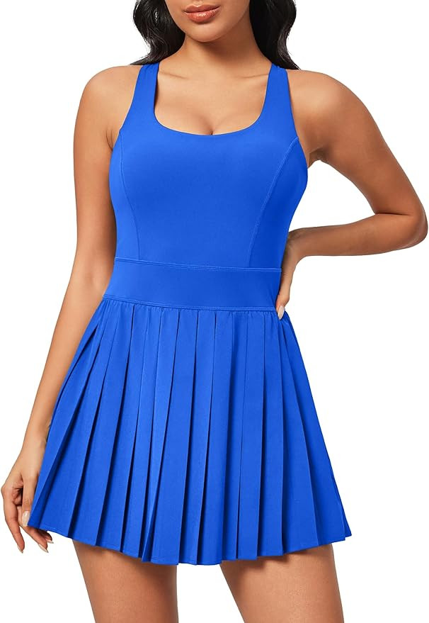 Heathyoga Tennis Dresses for Women with Shorts and Bra Athletic Dress for Women Workout Dress wit... | Amazon (US)