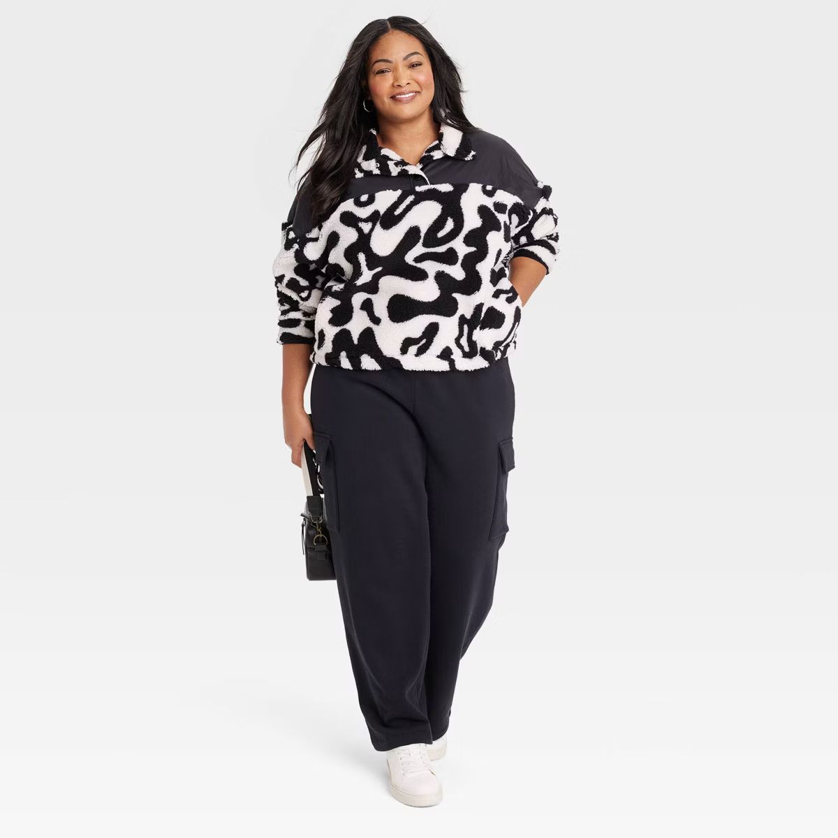 Women's Cargo Graphic Pants - Black | Target