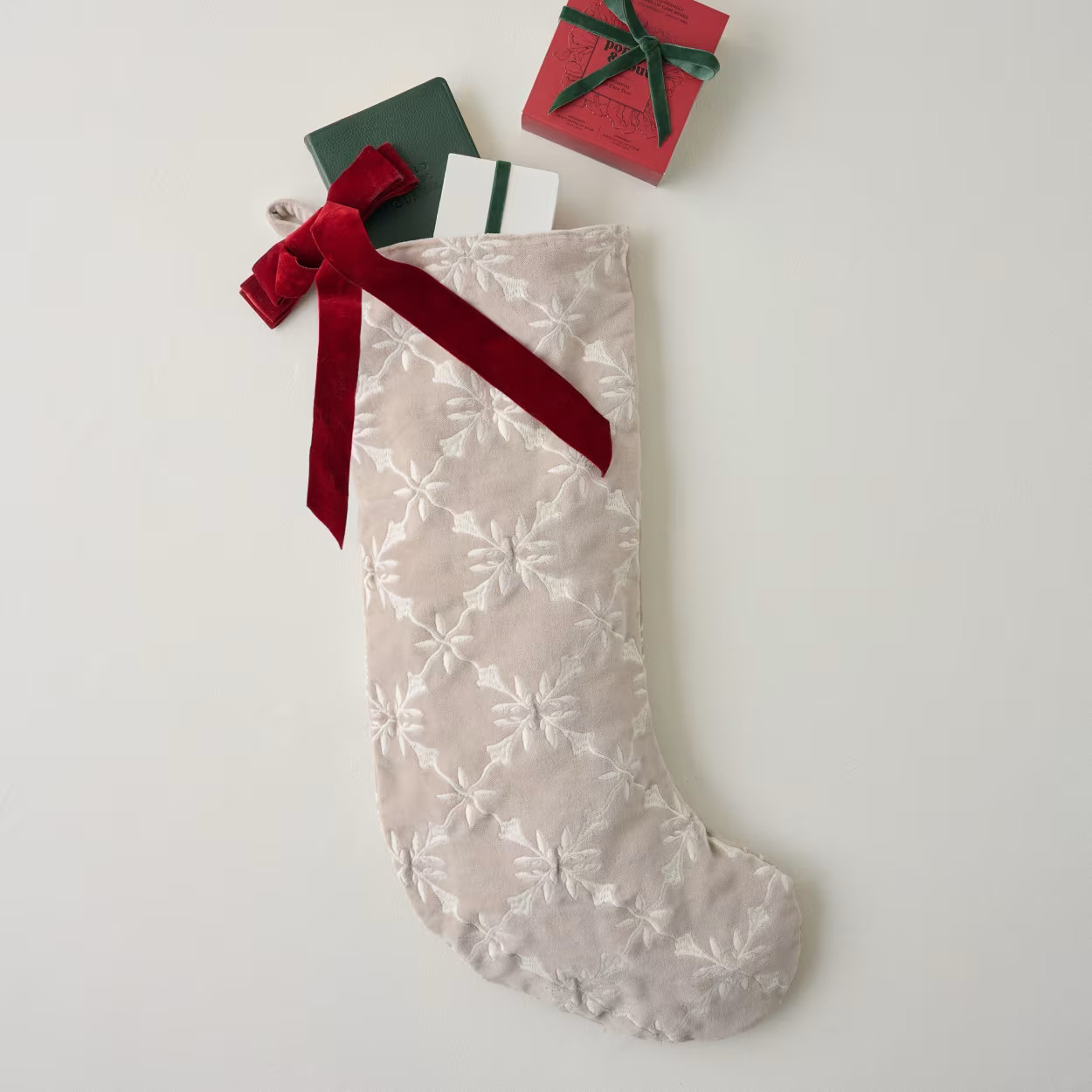 Aurora Embroidered Velvet Stocking | Magnolia