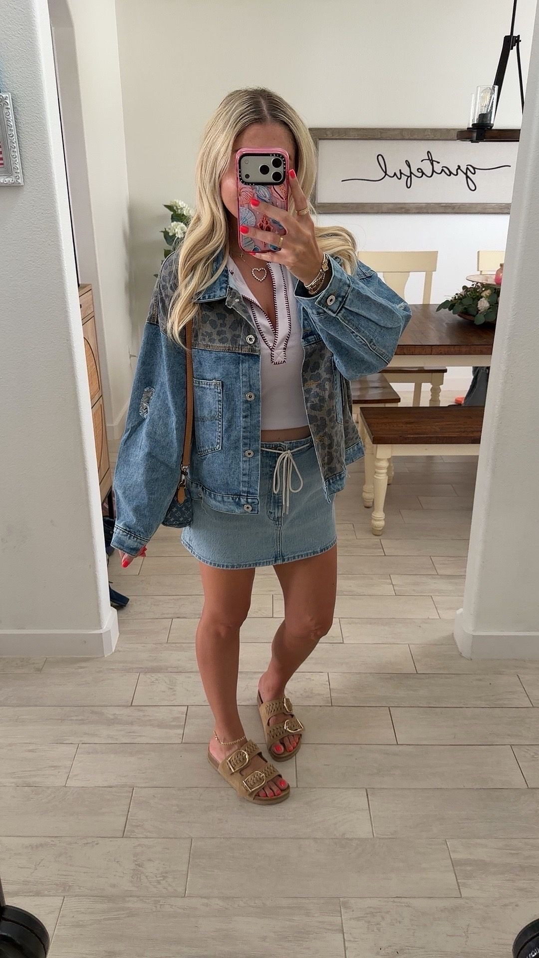 OOTD 
Leopard denim jacket size m 
Sandals tts
Date night

#LTKootd #LTKSaleAlert