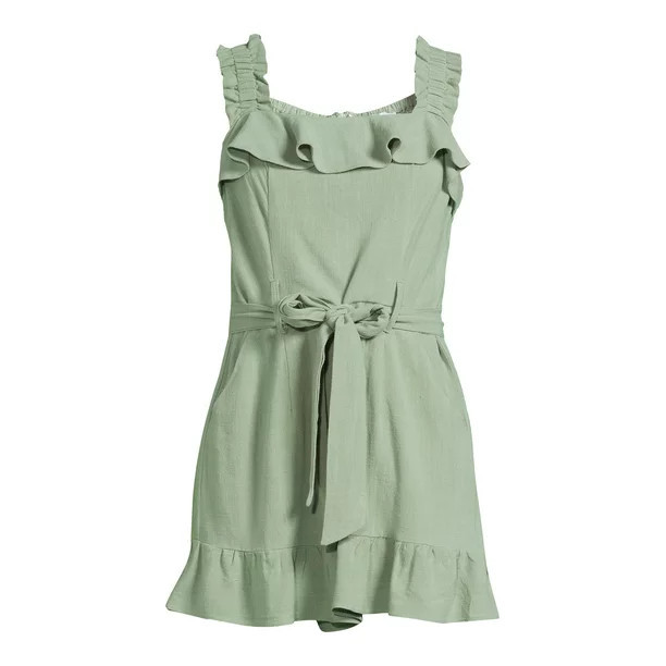 Label Rail x CheapChicFinds Women's Sleeveless Ruffle Romper | Walmart (US)
