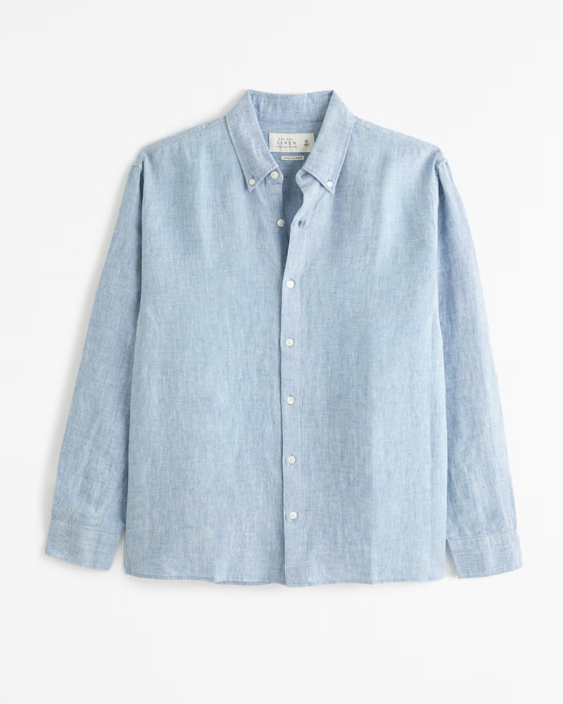 Linen Button-Up Shirt | Abercrombie & Fitch (US)